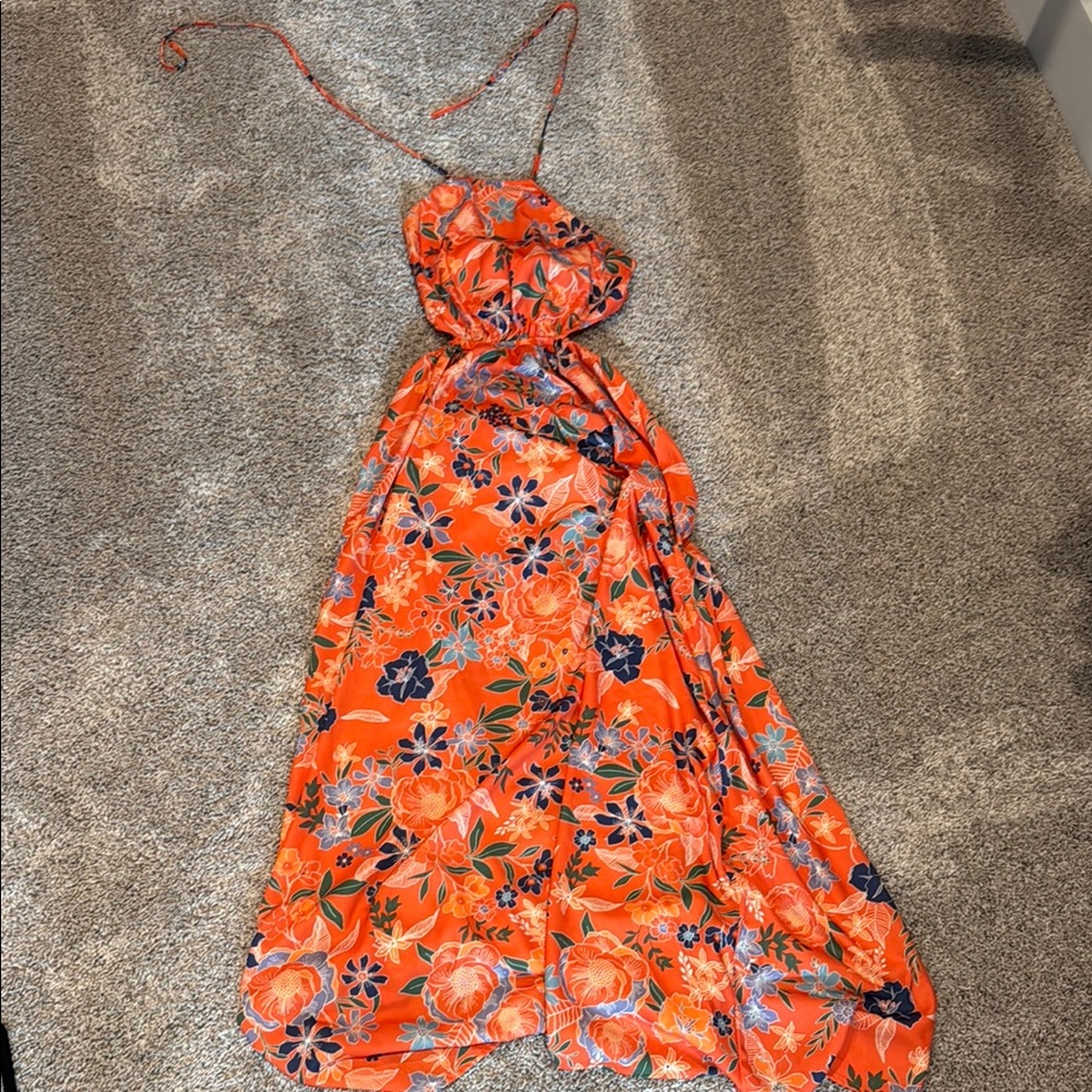 Pink Lily Vibrant Floral Maxi Dress